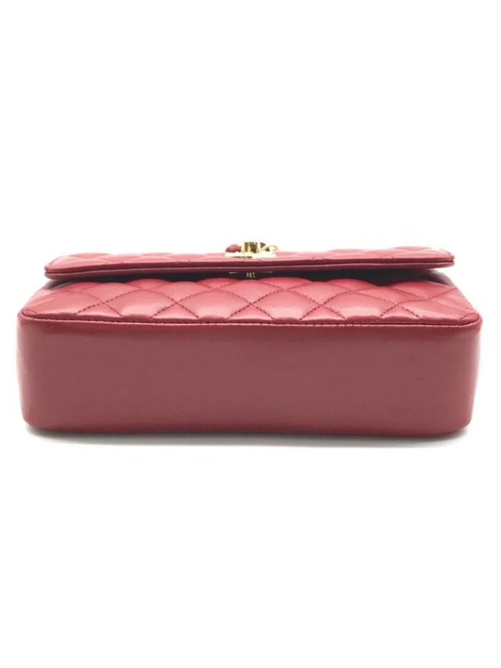 Chanel CC Logo Mini Quilted Turnlock Lambskin Chain Shoulder Bag
